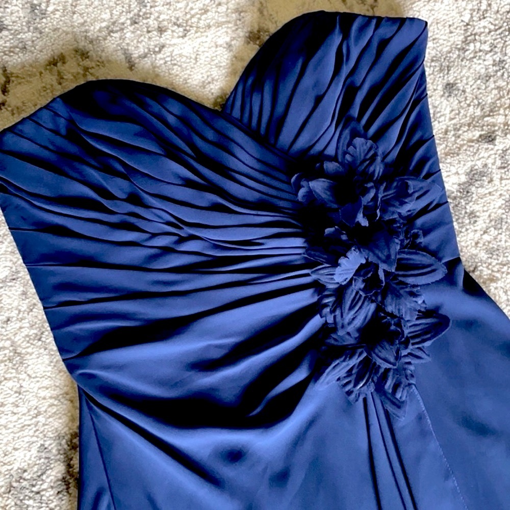 Allure Bridals - Navy Blue Strapless Short Cocktail Formal or Bridesmaids Dress